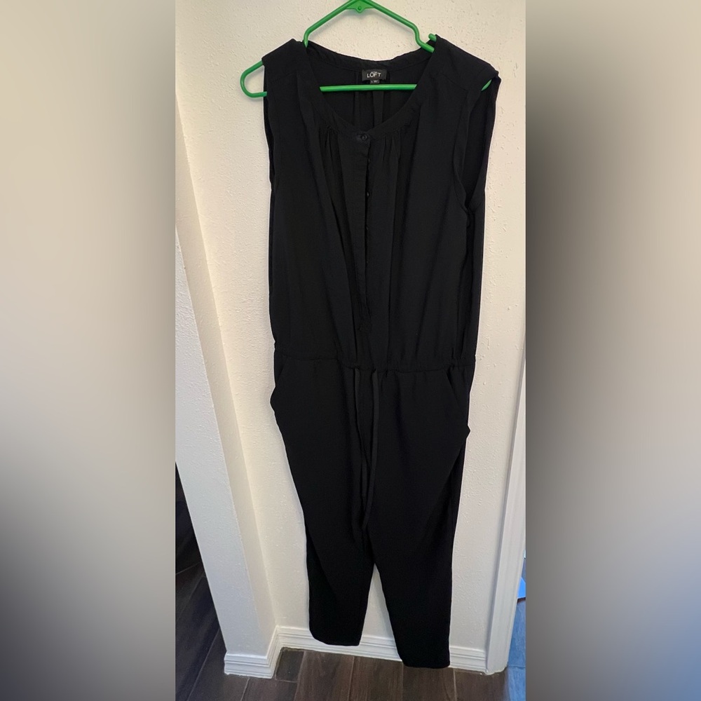 LOFT Fluid Drawstring Jumpsuit. Size L. Good condition.